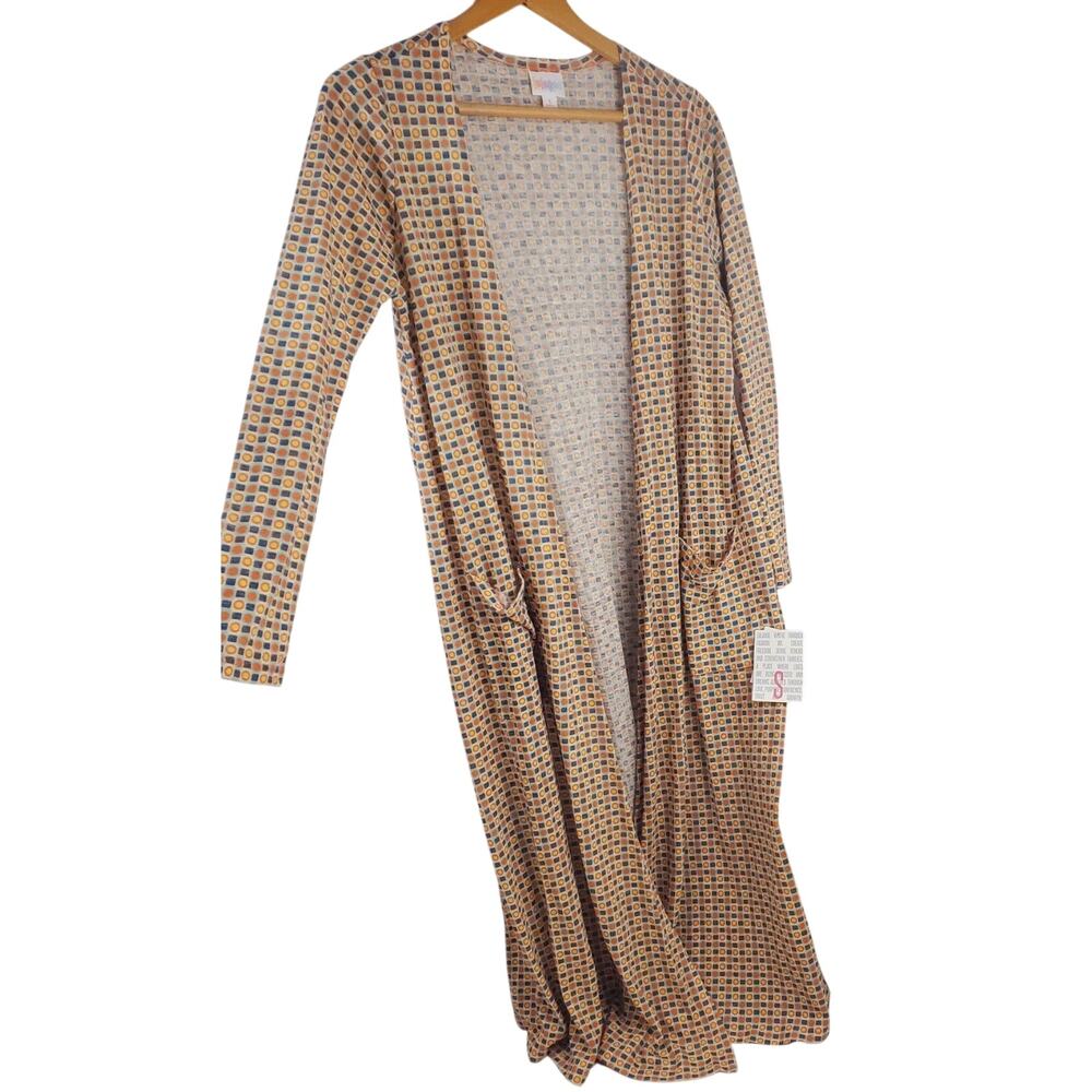 NWT LulaRoe Sarah S Linen Cardigan Duster Long Sweater Open Front Pockets Womens